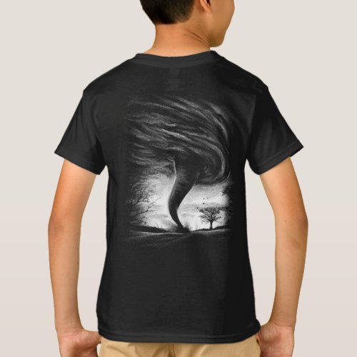a tornado on a road in realistic style T_Shirt