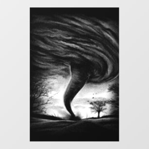 a tornado on a street in a realistic style floor decals