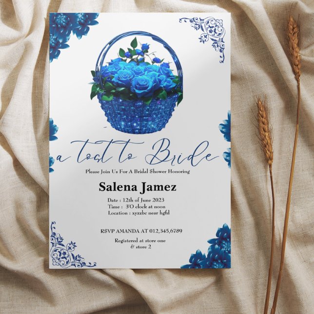 A tost to bride bucket floral bridal shower invitation (Creator Uploaded)
