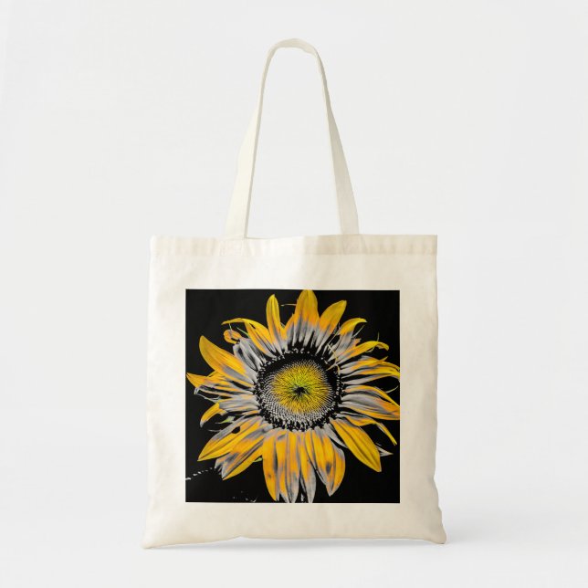 A tote bag with a sunflower photo (Front)