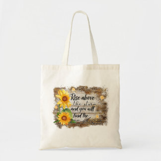 A Tote Bag with sunflower & quote