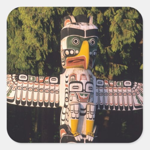 A totem pole In Vancouver Canada Square Sticker