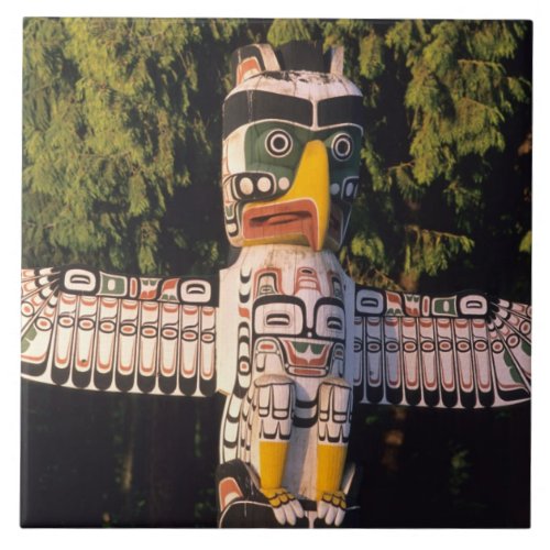 A totem pole In Vancouver Canada Tile