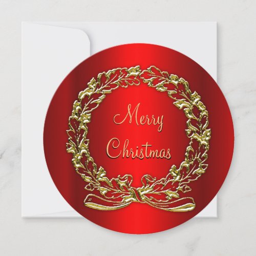 A Touch of Elegance Gold Wreath on Red Christmas
