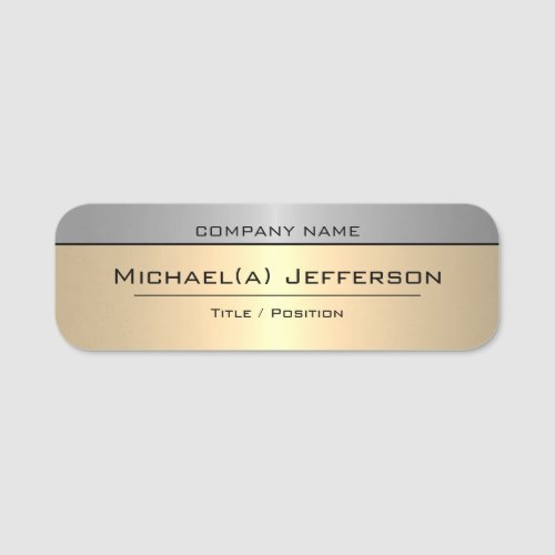 A Touch Of Elegant  Luxury Class Gold And Silver Name Tag