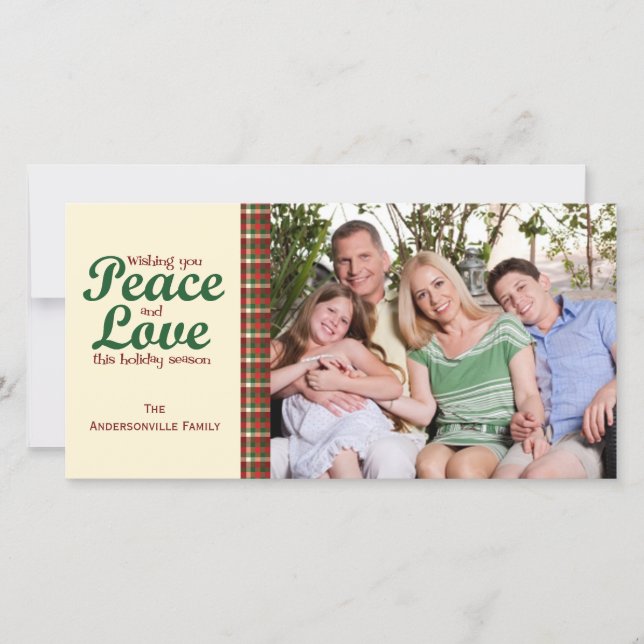 A Touch Of Holiday Plaid Photo Card (Front)
