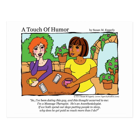A Touch Of Humor Anesthesiologist Massage Comic Postcard Zazzle