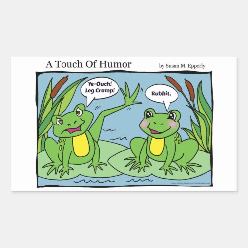 A Touch of Humor Frogs Massage Therapy Comic Rectangular Sticker