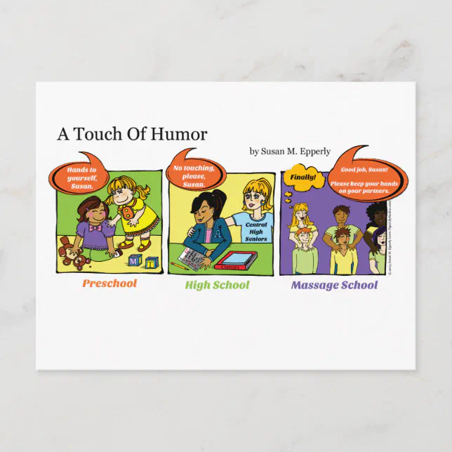 A Touch Of Humor Hands To Yourself Massage Comic Postcard Zazzle 7229