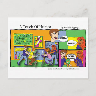 "A Touch of Humor" Mall Chair Massage Comic Postcard