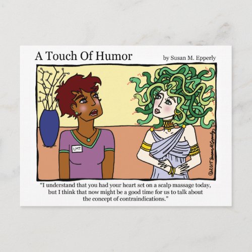 A Touch of Humor Medusa Massage Comic Postcard