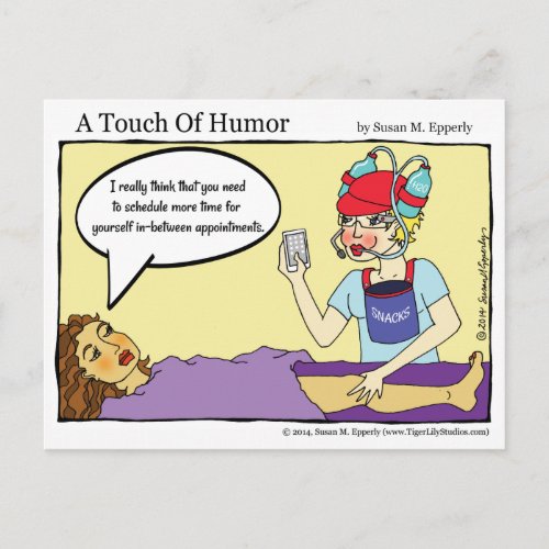 A Touch of Humor Multitasking Massage Comic Postcard