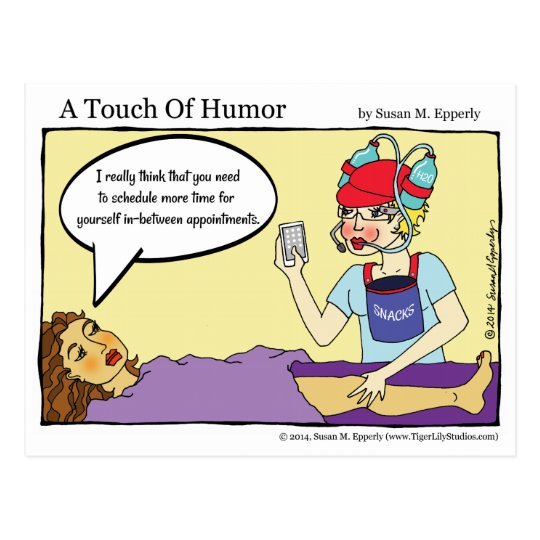 A Touch Of Humor Multitasking Massage Comic Postcard Zazzle