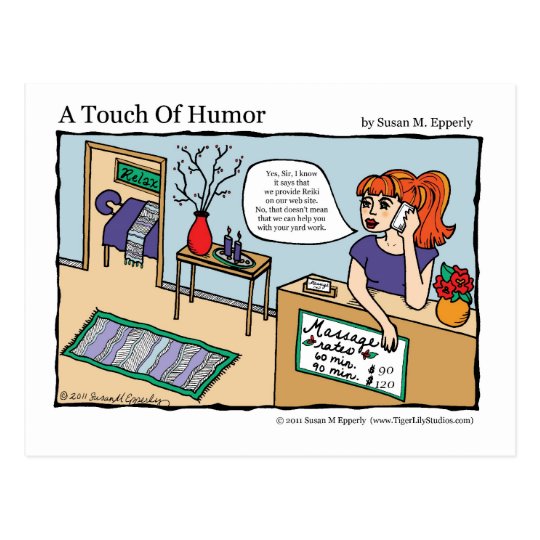 A Touch Of Humor Reiki Energy Work Massage Comic Postcard 3049