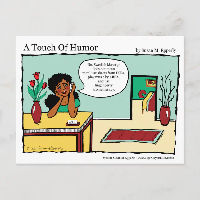 A Touch Of Humor Swedish Massage Comic Postcard Zazzle 2052