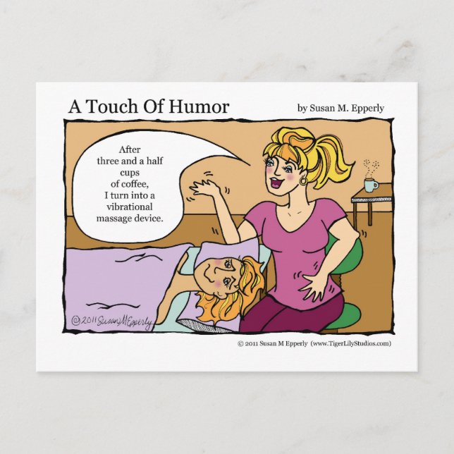 "A Touch of Humor" Vibrational Massage Device Postcard (Front)