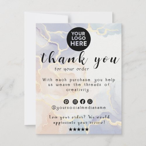 A Touch of Lavender Grateful for Your Boutique Thank You Card
