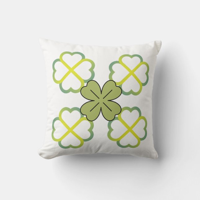  A Touch of Lucky Clover (Pillowcase) Throw Pillow (Front)