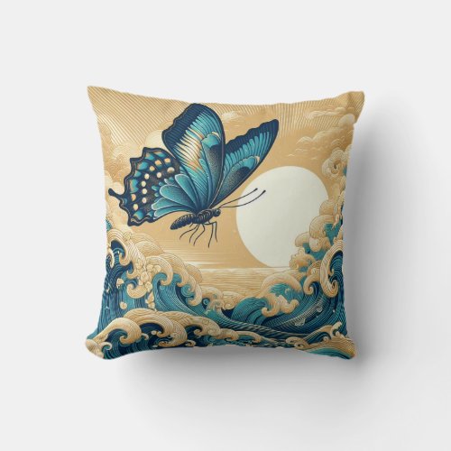  A Touch of Midas Golden Flight Butterfly Pillow