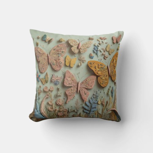 A Touch of Midas Luxe MORPHO Butterfly Accent  Throw Pillow