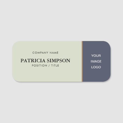 A Touch Of Modern Elegance Beige Ecru Delft Blue Name Tag