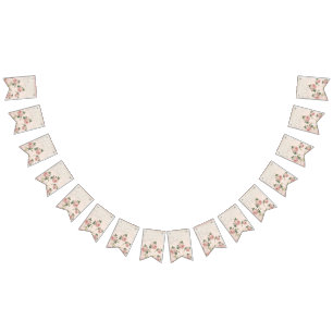 A Touch of Pink Throw Pillow Bunting Flags