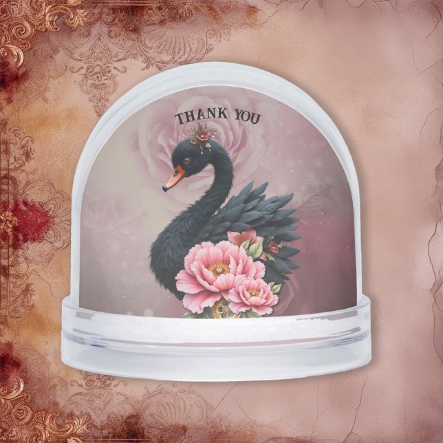 A touch of rose and swan's glow.  snow globe (Creator Uploaded)