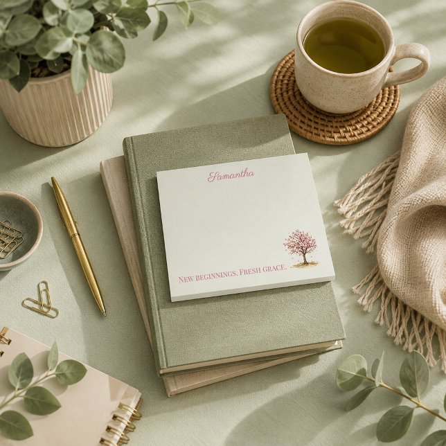 A touch of sage inspirational Cherry Blossom Post-it Notes (Creator Uploaded)