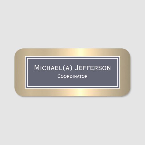 A Touch Of Sophistication Indigo Dark Blue  Gold Name Tag