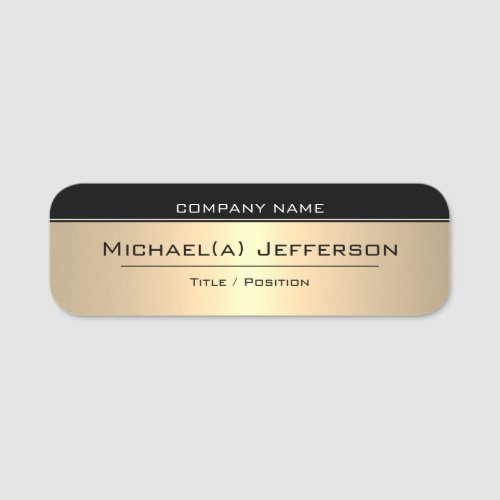 A Touch Of Sophistication With Luxury Gold  Black Name Tag