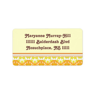 A Touch of Spring Orange Daisy Chain Address Label