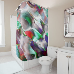 A touch of subtle or colorful extravagance in rock shower curtain