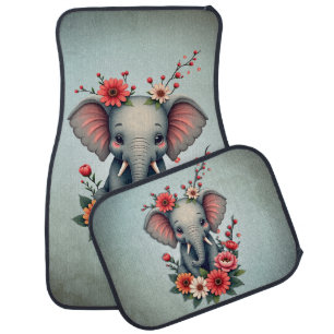 A touch of summer: The baby elephant Car Floor Mat