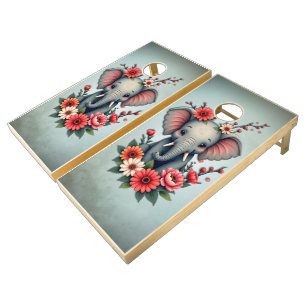 A touch of summer: The baby elephant Cornhole Set