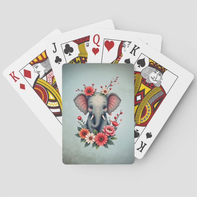 A touch of summer: The baby elephant  Poker Cards (Back)