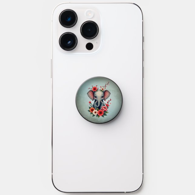 A touch of summer: The baby elephant  PopSocket (Front)