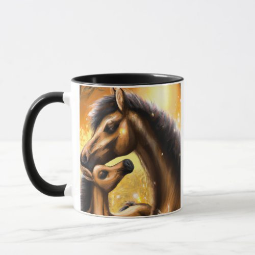 A Touching Moment Between Mare and Colt Mug