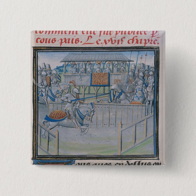 A Tournament in London: Jousting Pinback Button (Front)