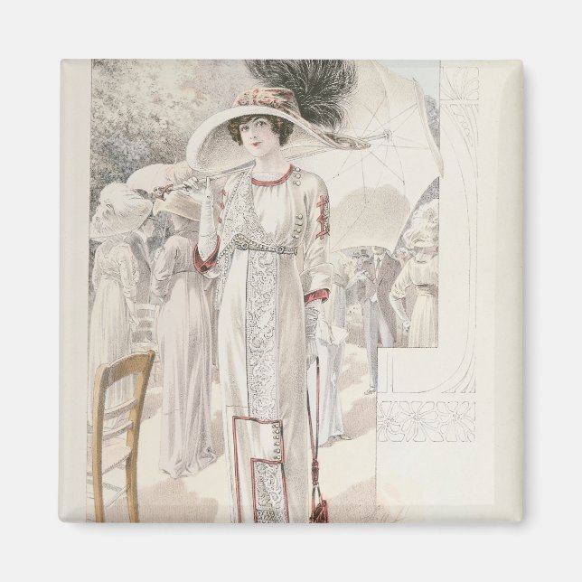 A town dress, from 'Les Grandes Modes de Paris' Magnet (Front)