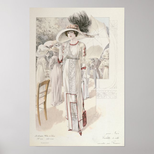 A town dress, from 'Les Grandes Modes de Paris' Poster (Front)