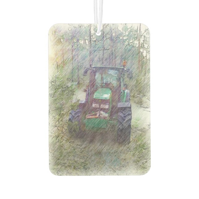A tractor in the forest air freshener (Back)