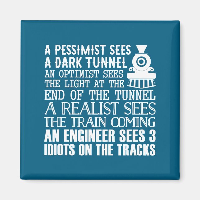 A Train Engineer And 3 Idiots Funny Joke  Magnet (Front)