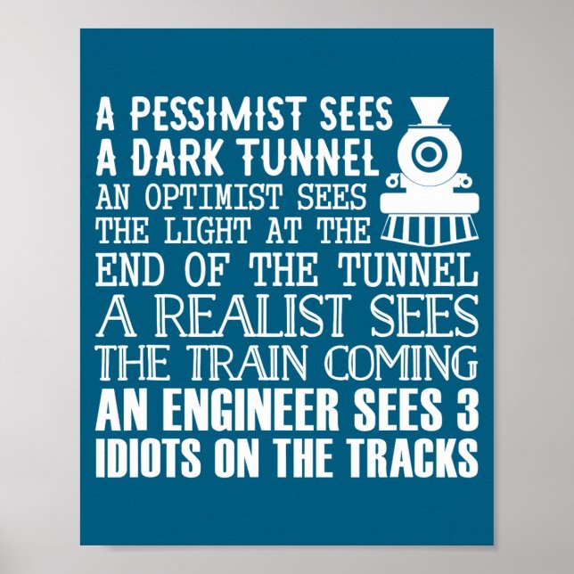A Train Engineer And 3 Idiots Funny Joke  Poster (Front)