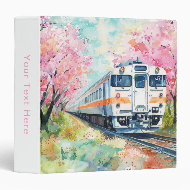 A Train in Springtime 3 Ring Binder (Front/Spine)