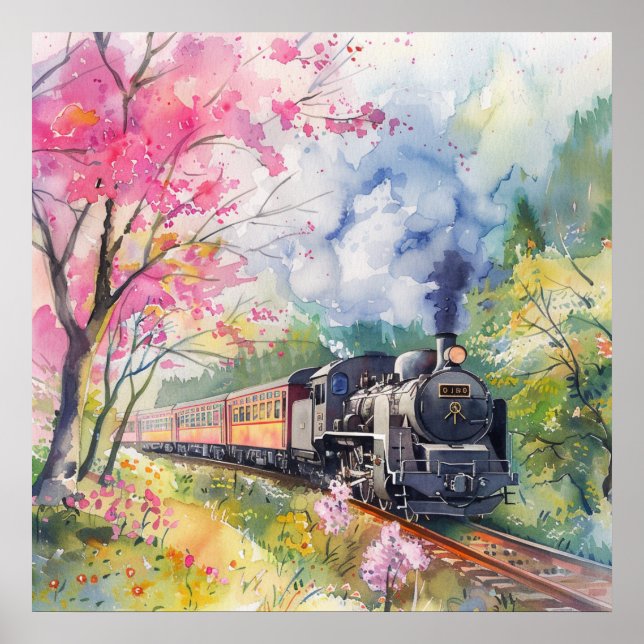 A Train in Springtime Poster (Front)