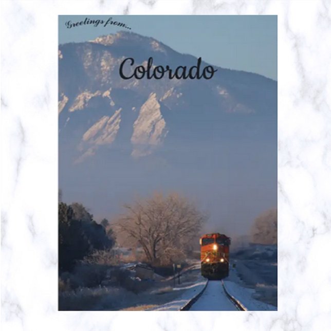 A Train in Winter in Boulder Colorado Postcard (Creator Uploaded)