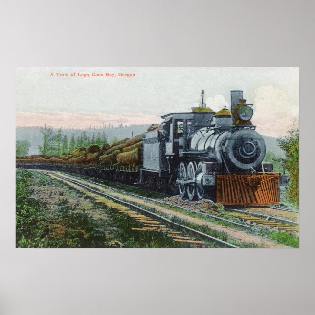 A Train of LogsCoos Bay, OR Poster (Front)