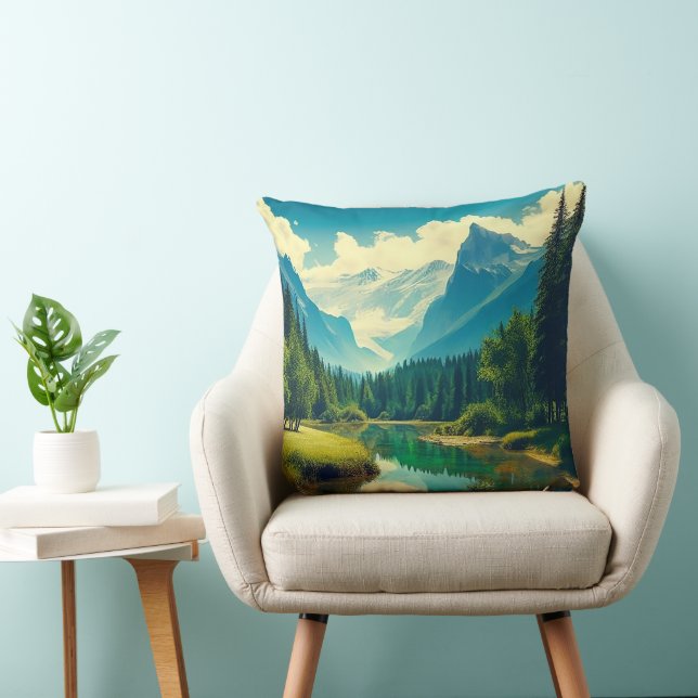 A tranquil beauty throw pillow (Chair)