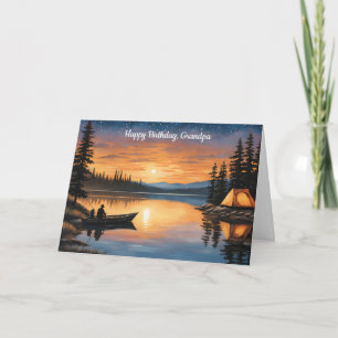 A Tranquil Lake at Sunset Birthday Card