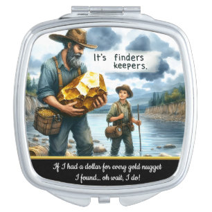 A treasure hunt by the river on a sunny afternoon compact mirror